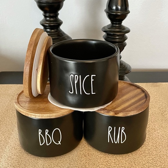 🆕Rae Dunn SPICE, BBQ, RUB Stackable Ceramic Jars - Picture 3 of 6